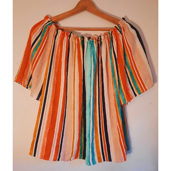 Mossimo Supply Co. Tops - Mossimo Ruffle Striped Top Women's Size XL 🔥